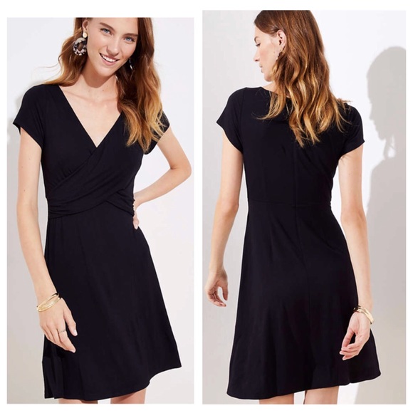 LAST CHANCE! LOFT Wrap Dress NWT Black XS - Picture 2 of 6